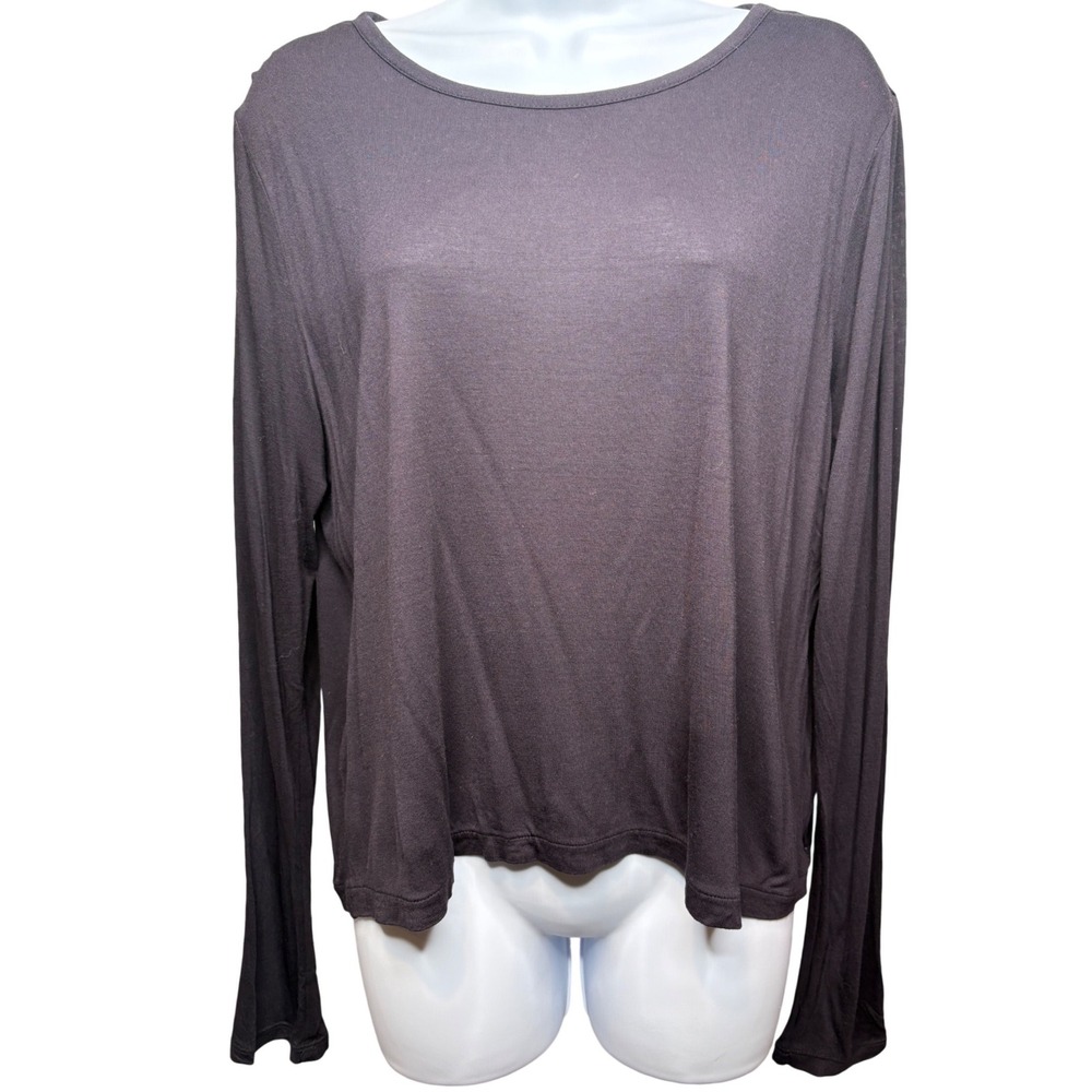 SIMPLY VERA VERA WANG Womens Black Long Sleeve Scoop Neck Top 16 Minimalist Chic